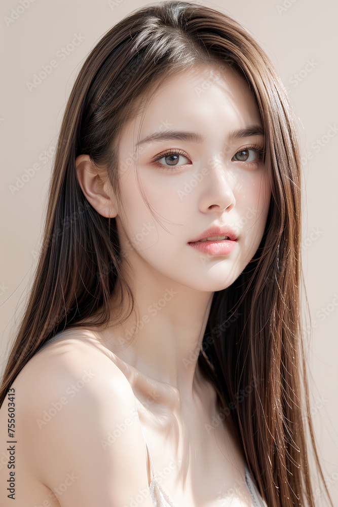 Gorgeous Young Female Model - Fashion or Cosmetics Model - Beauty with Perfect Fine Features - Beautiful Smooth Hair Gorgeous Young Female Model - Fashion or Cosmetics Model - Beauty with Perfect Fine Features - Beautiful Smooth Hair