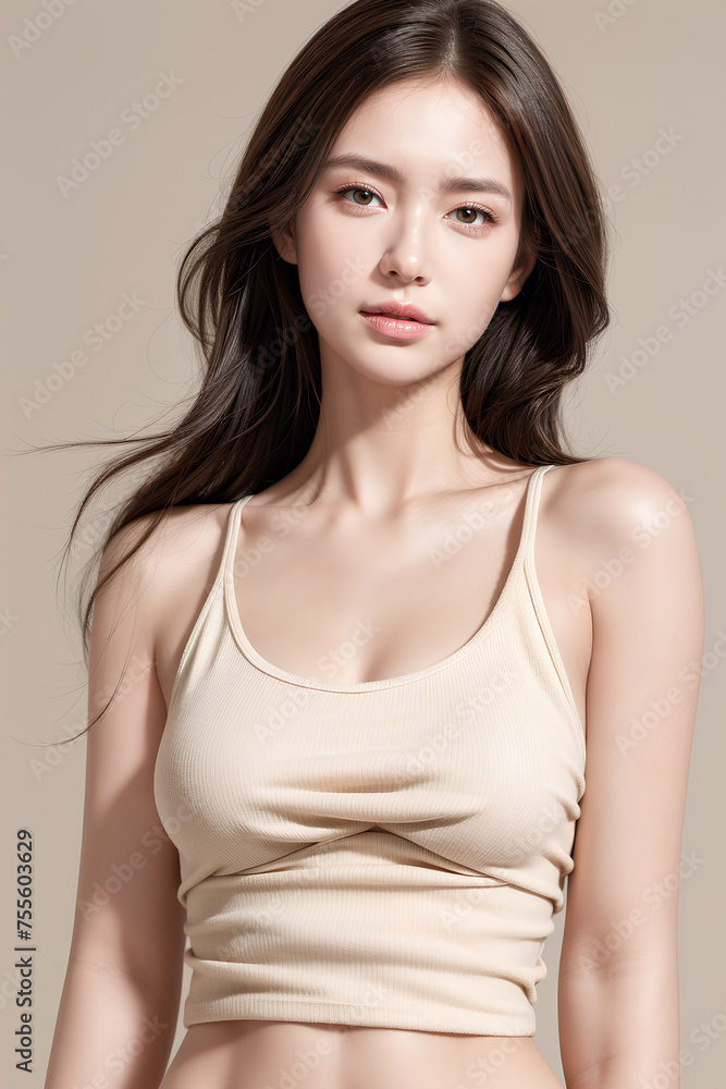 Gorgeous Young Female Model - Fashion or Cosmetics Model - Beauty with Perfect Fine Features - Beautiful Smooth Hair Gorgeous Young Female Model - Fashion or Cosmetics Model - Beauty with Perfect Fine Features - Beautiful Smooth Hair