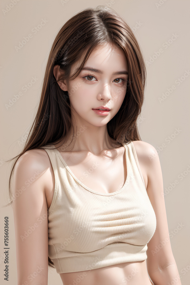 Gorgeous Young Female Model - Fashion or Cosmetics Model - Beauty with Perfect Fine Features - Beautiful Smooth Hair Gorgeous Young Female Model - Fashion or Cosmetics Model - Beauty with Perfect Fine Features - Beautiful Smooth Hair