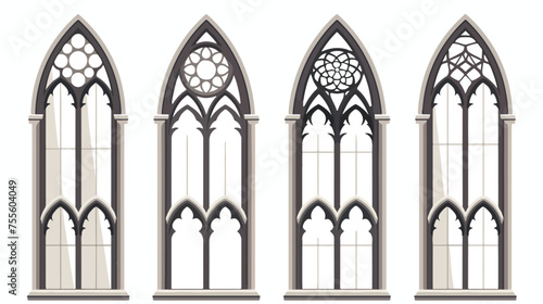 Geometrical decorated gothic window bar tracery style photo