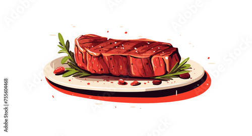 steak vector flat minimalistic asset isolated vector style illustration