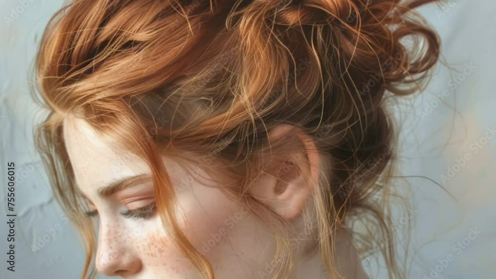 Closeup of a Messy Bun hairstyle Closeup of a Messy Bun hairstyle
