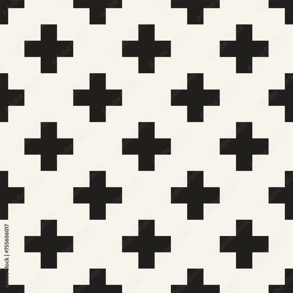 Vector seamless pattern. Repeating geometric elements. Stylish monochrome background design. Vector seamless pattern. Repeating geometric elements. Stylish monochrome background design.