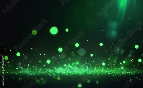 green particle abstract bokeh background