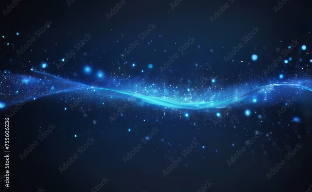 Fototapeta premium blue glow particle abstract bokeh background