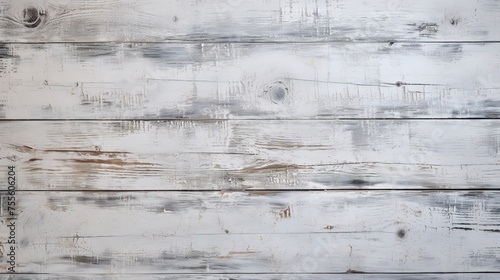 A sturdy wooden wall made of aged and cracked boards with a backdrop of an old and well-painted black and white fence, Generative AI.