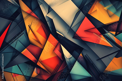 Abstract colored geometric retro background