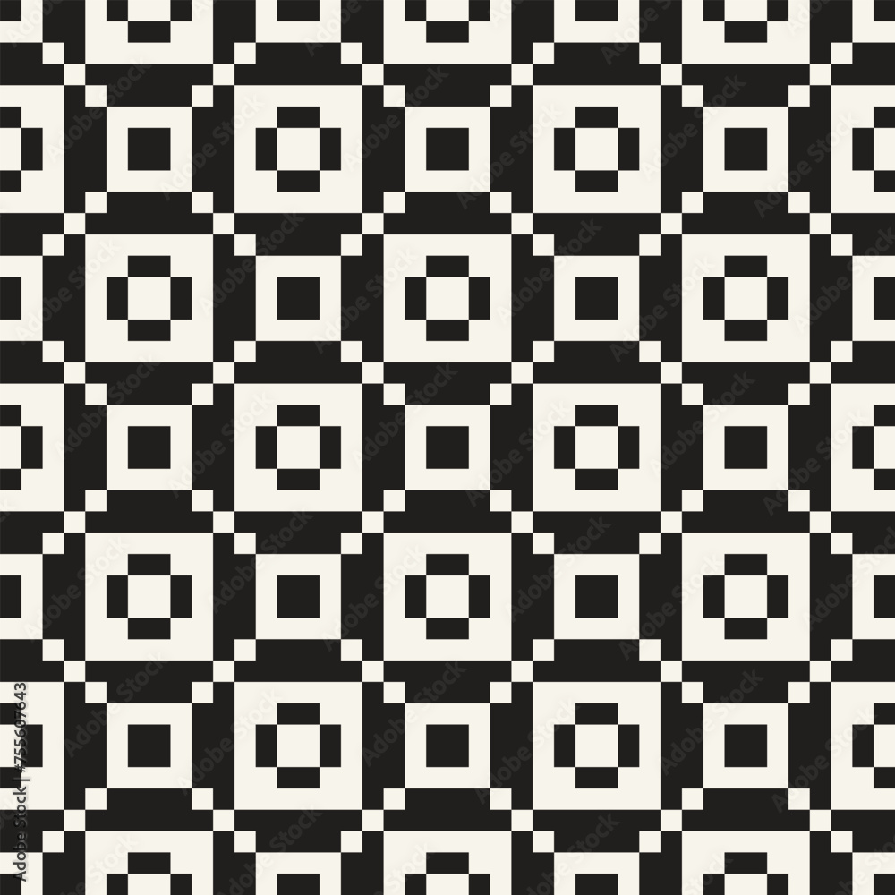 Vector seamless pattern. Repeating geometric elements. Stylish monochrome background design. Vector seamless pattern. Repeating geometric elements. Stylish monochrome background design.