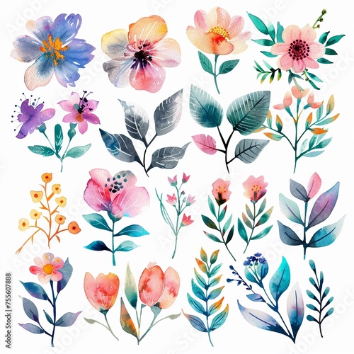 Captivating watercolor flora randomness captured