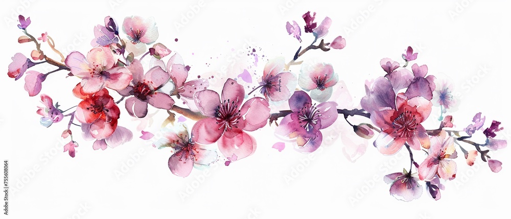 Serene watercolor blossoms randomness Serene watercolor blossoms randomness