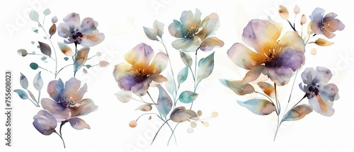 Serendipitous watercolor flowers randomness
