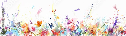 Watercolor floral symphony random notes
