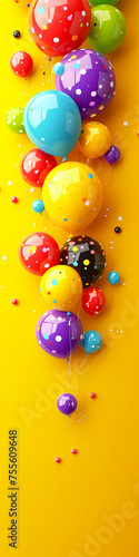 free space on the upper corner for title banner with a colorful balloons