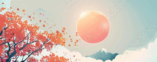 Translation: Vernal Equinox Day. Happy Vernal Equinox Day (Shunbun no Hi) vector illustration.