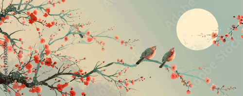 Translation: Vernal Equinox Day. Happy Vernal Equinox Day (Shunbun no Hi) vector illustration.