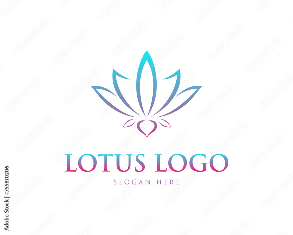 Lotus Logo Design Concept Vector Icon Template.