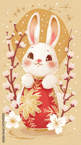 Translation: Vernal Equinox Day. Happy Vernal Equinox Day (Shunbun no Hi) vector illustration.