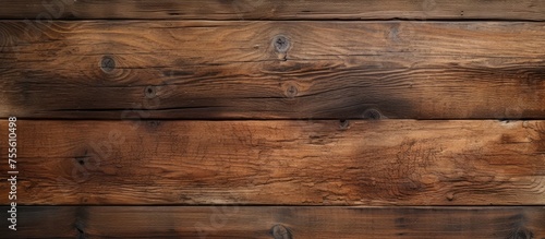 This close-up view showcases the intricate details of a weathered wood plank wall. The rough texture and natural grain patterns are prominent, adding a rustic charm to the space.