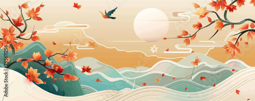 Translation: Vernal Equinox Day. Happy Vernal Equinox Day (Shunbun no Hi) vector illustration.