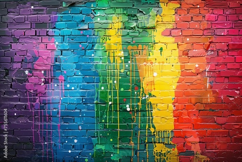 A multicolored painted wall showcasing a spectrum of rainbow shades.