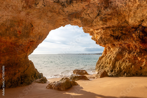 Cave at Praia do Pintadinho in the Algarve, Portugal