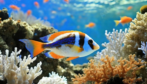 Vibrant Tropical Fish Swimming in Coral Reef