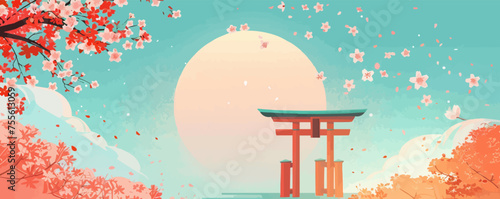 Translation: Vernal Equinox Day. Happy Vernal Equinox Day (Shunbun no Hi) vector illustration.