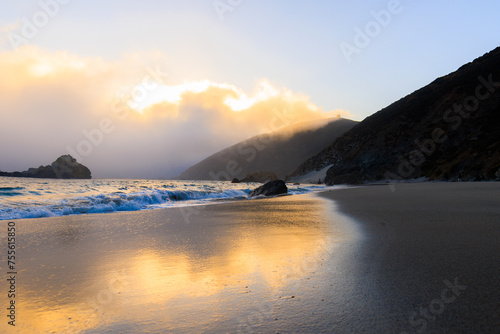 Sunset on a California beach