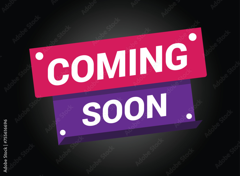 Coming soon banner design templete with abstract background. Vector Illustration.