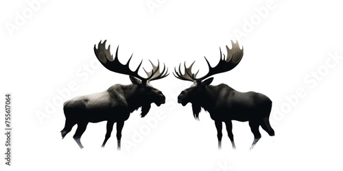 Silhouettes of the wild animal isolated on transparent background