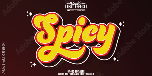 Spicy editable text effect, customizable chili and red 3D font style