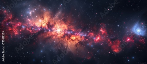 Expansive Galaxy with Vibrant Nebula and Stars.