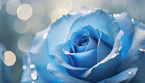 Close-Up of a Blue Rose with Bokeh Background