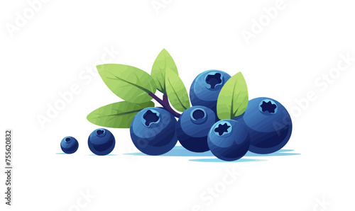 Blueberry vector flat minimalistic isolated vector style illustration