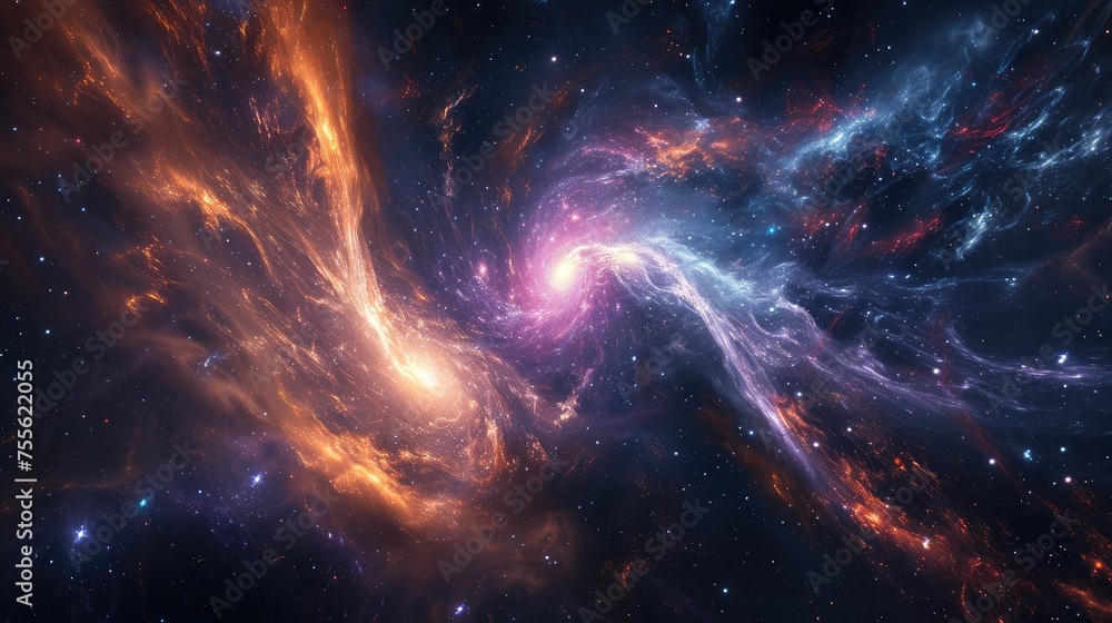Dynamic Interstellar Collision of Fiery and Cool Cosmic Energies. Dynamic Interstellar Collision of Fiery and Cool Cosmic Energies.