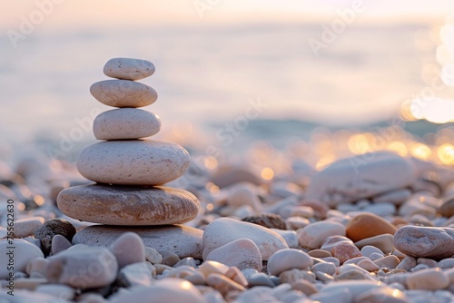 a stack of rocks on a beach