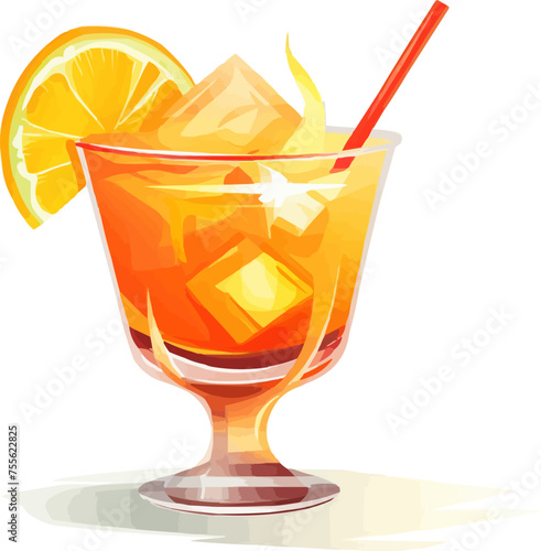 Cocktail isolated vector style on isolated background illustration