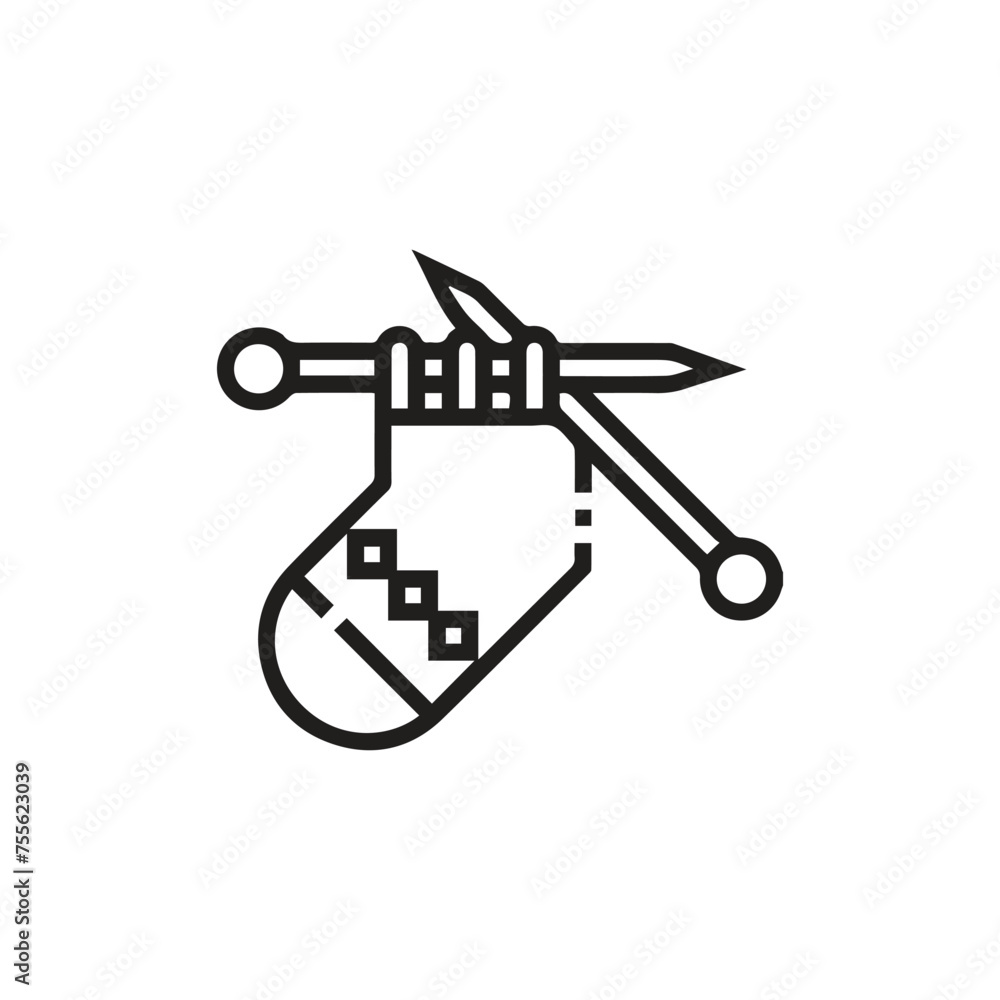 Knitting icon vector. Linear style sign for mobile concept and web design. Knitting symbol illustration. Pixel vector graphics - Vector. Knitting icon vector. Linear style sign for mobile concept and web design. Knitting symbol illustration. Pixel vector graphics - Vector.