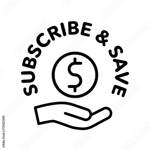 Subscribe and save vector icon logo badge