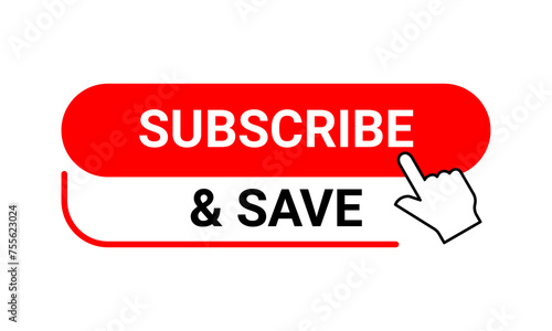 Subscribe and save vector icon logo badge
