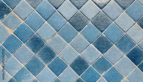 Blue and White Ceramic Tiles Pattern
