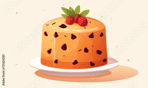 panettone vector flat minimalistic isolated vector style