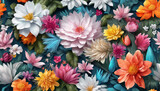 Floral background. Fantastic multicolored floral surface. Flower Pattern. Made up scene