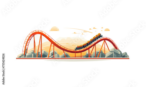 roller coaster vector flat minimalistic isolated vector style illustration
