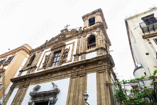Facade of a church in Palermo, Sicily, Italy