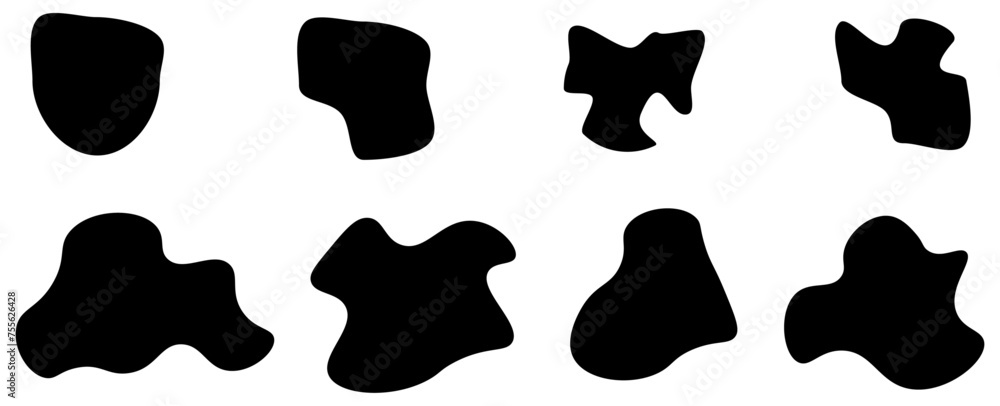 Blob shape organic set. Collection from abstract forms for design and paint. Liquid silhouette drop in modern style. Basic stains isolated elements on white background. blob set. vector illustration Blob shape organic set. Collection from abstract forms for design and paint. Liquid silhouette drop in modern style. Basic stains isolated elements on white background. blob set. vector illustration