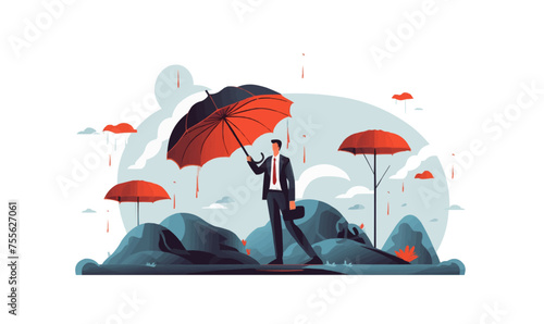 Monsoon Season vector flat minimalistic isolated vector style illustration