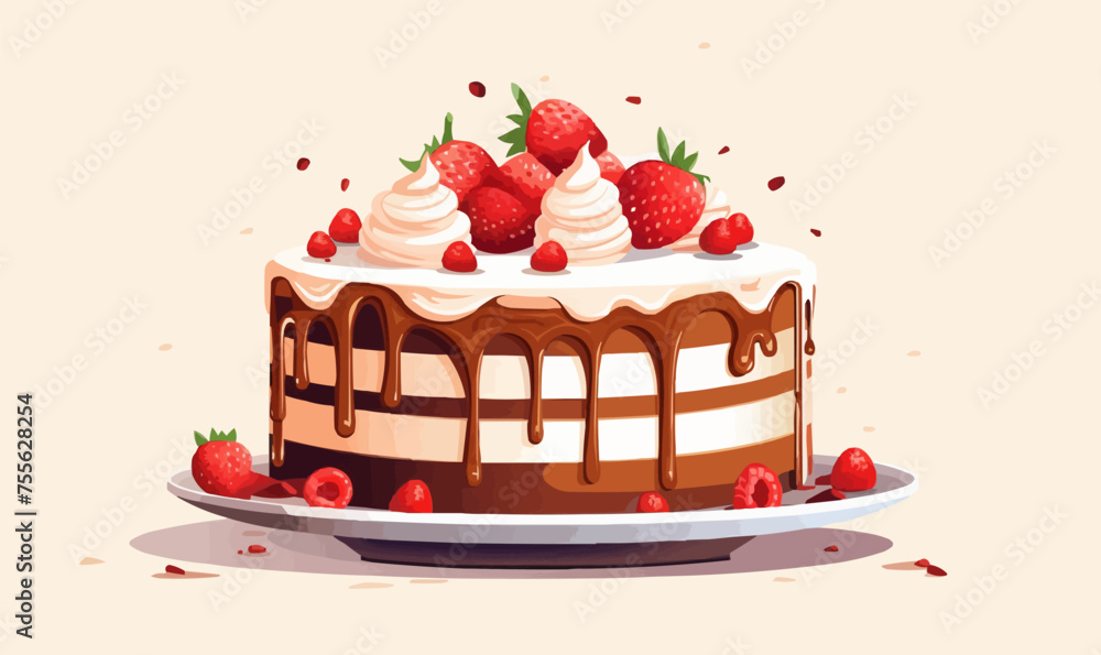 Cake isolated vector style on isolated background illustration Cake isolated vector style on isolated background illustration