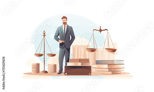 Attorney vector flat minimalistic isolated illustration