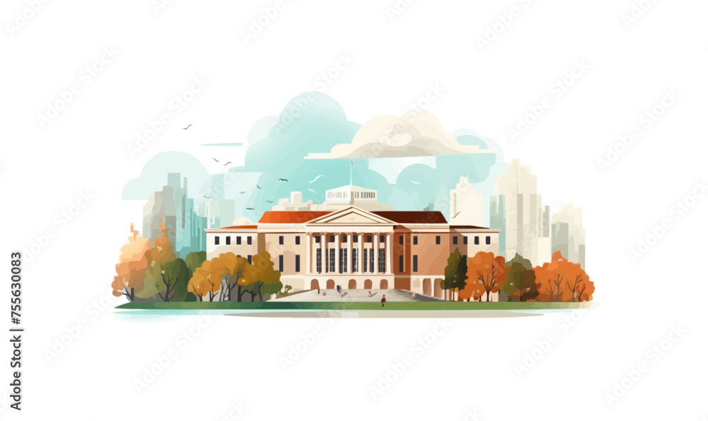 Obraz premium university vector flat minimalistic isolated illustration